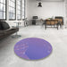 Round Patterned Purple Violet Purple Rug in a Office, pat480blu