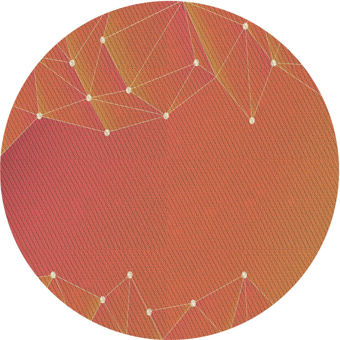 Square Patterned Neon Orange Rug, pat480brn