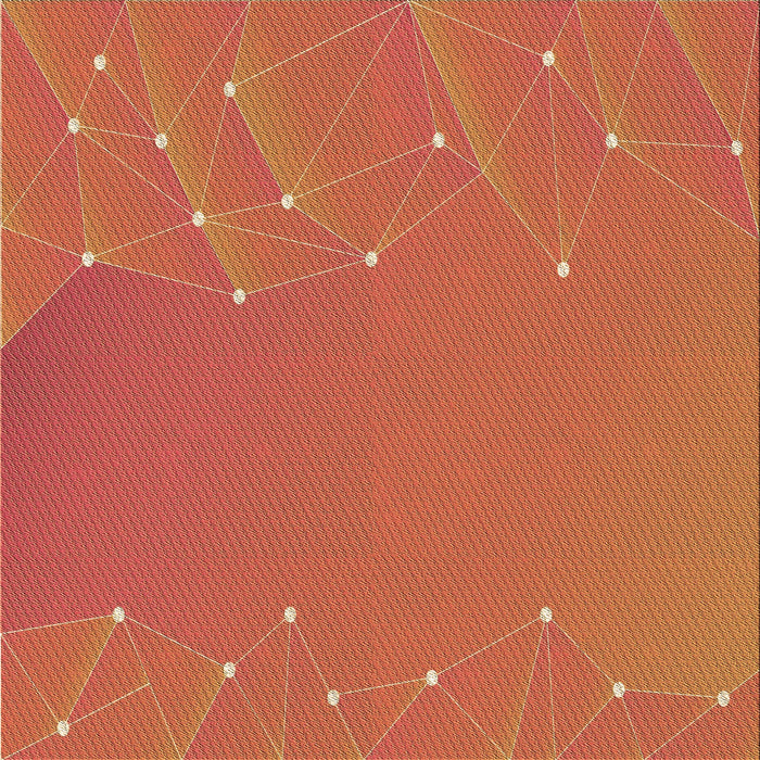 Round Patterned Neon Orange Rug, pat480brn