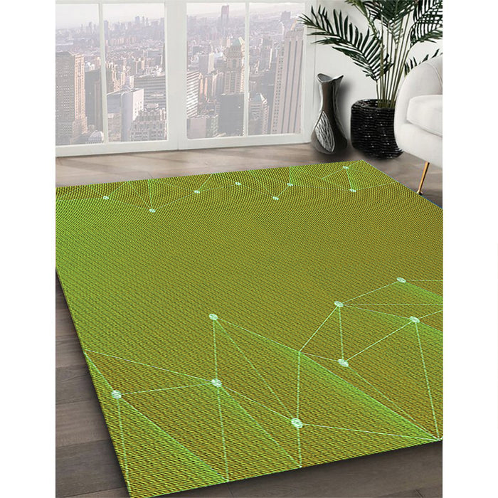 Machine Washable Transitional Pistachio Green Rug in a Family Room, wshpat480grn