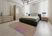 Patterned Sienna Brown Rug in a Bedroom, pat480lblu
