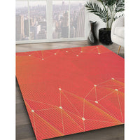 Patterned Orange Red Orange Rug, pat480org