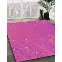 Patterned Deep Pink Rug, pat480pur