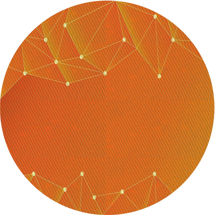 Square Machine Washable Transitional Neon Orange Rug in a Living Room, wshpat480yw