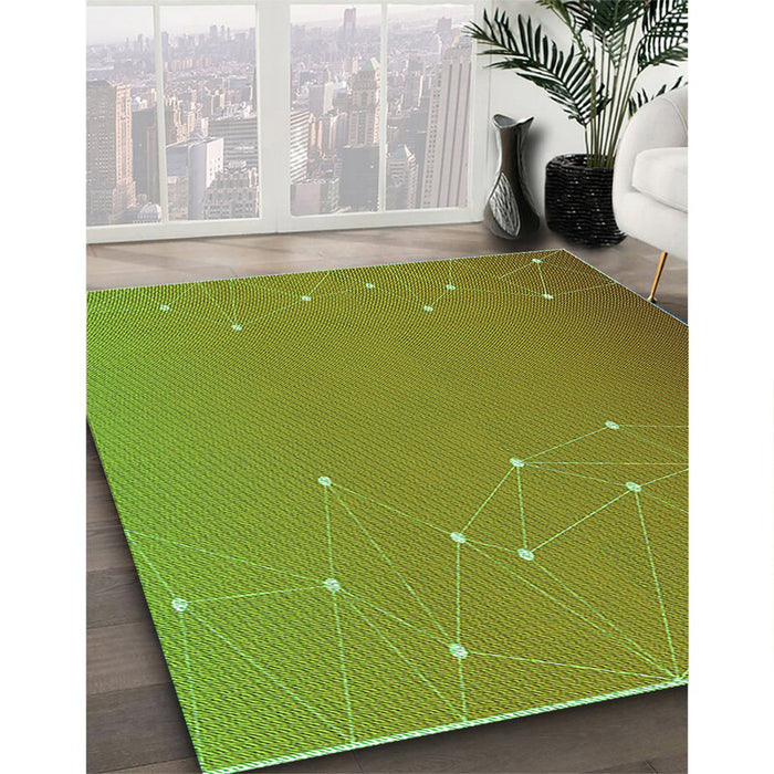 Patterned Pistachio Green Rug in Family Room, pat481grn