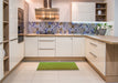 Patterned Pistachio Green Rug in a Kitchen, pat481grn