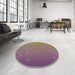 Round Patterned Raspberry Purple Rug in a Office, pat481lblu