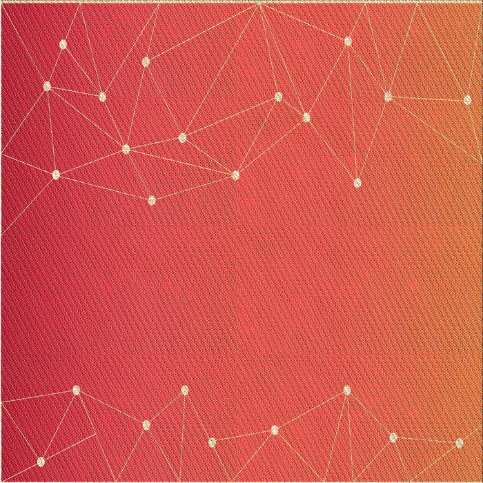 Round Patterned Bright Orange Rug, pat481org