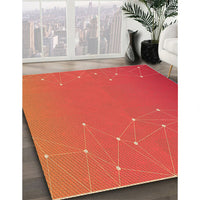 Patterned Bright Orange Rug, pat481org