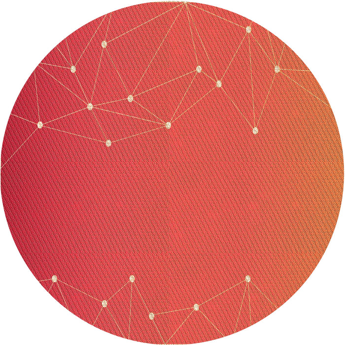 Square Patterned Bright Orange Rug, pat481org