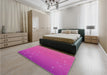 Patterned Deep Pink Rug in a Bedroom, pat481pur