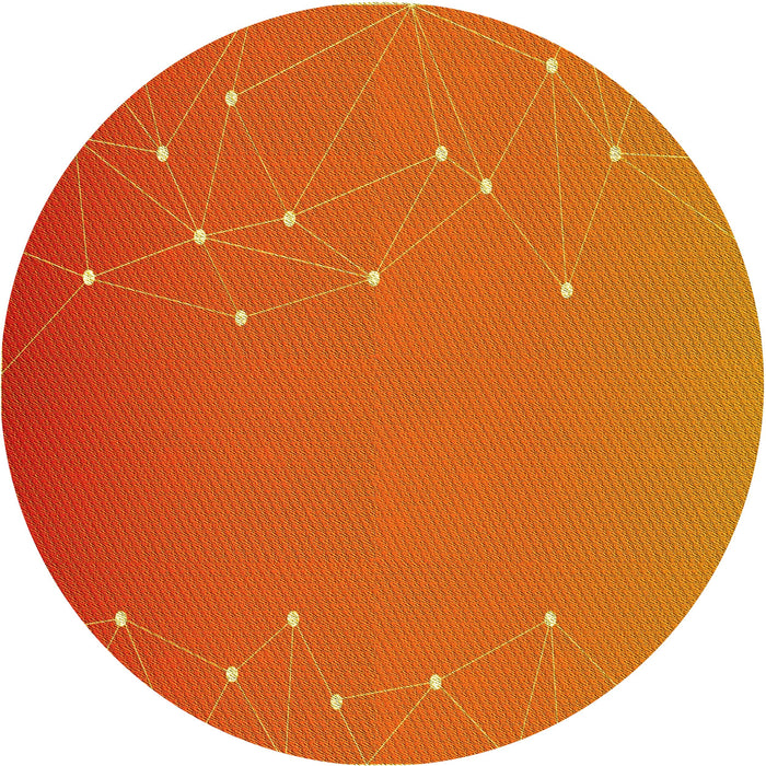 Square Patterned Neon Orange Rug, pat481yw