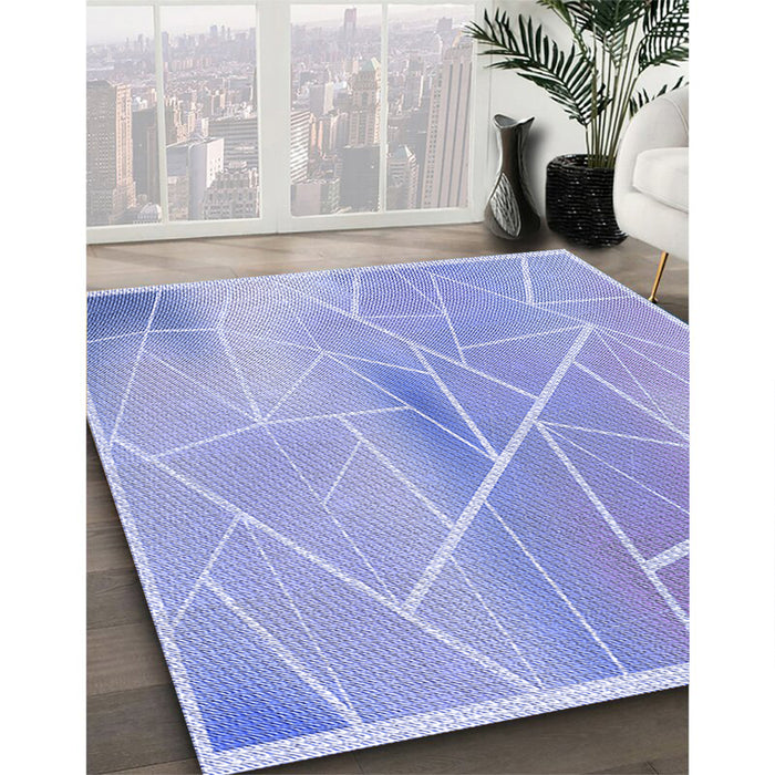 Machine Washable Transitional Light Slate Blue Rug in a Family Room, wshpat482blu