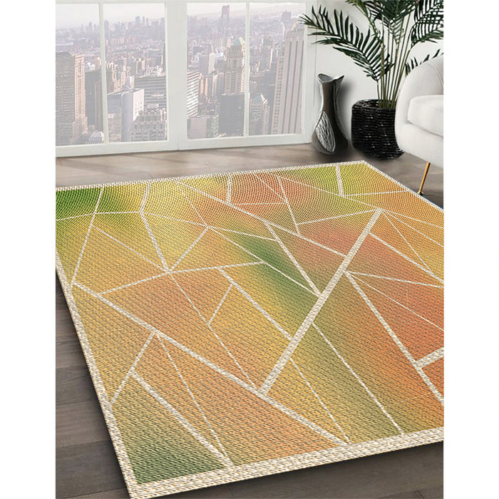 Machine Washable Transitional Orange Rug in a Family Room, wshpat482brn