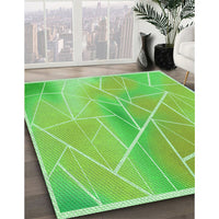 Patterned Emerald Green Rug, pat482grn