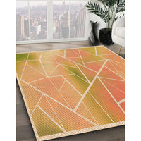 Patterned Yellow Orange Rug, pat482org