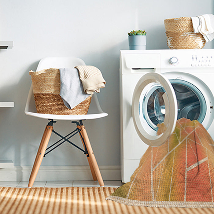 Machine Washable Transitional Yellow Orange Rug in a Washing Machine, wshpat482org