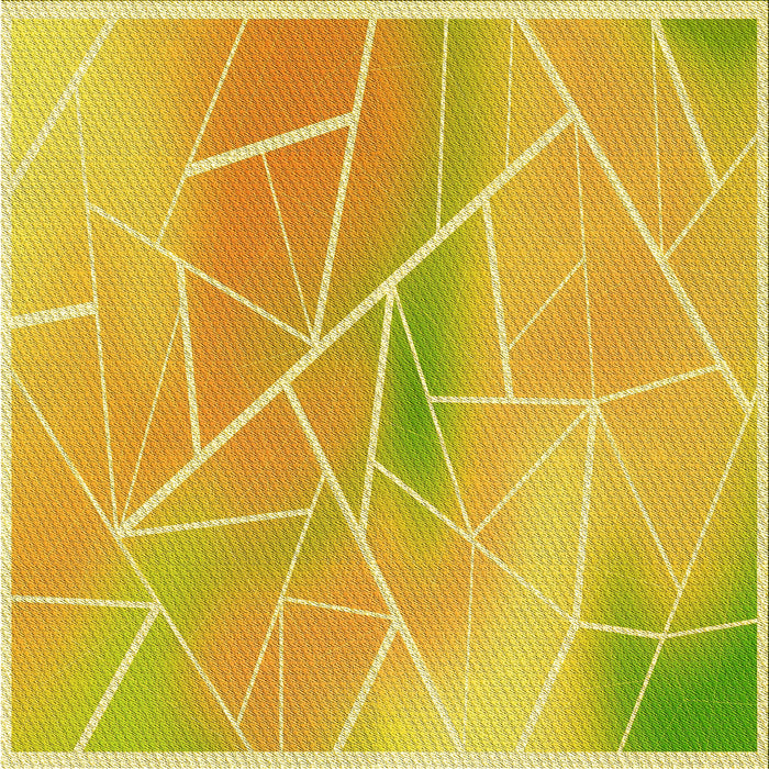 Round Patterned Yellow Rug, pat482yw