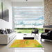 Square Patterned Yellow Rug in a Living Room, pat482yw