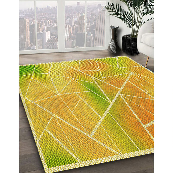 Machine Washable Transitional Yellow Rug in a Family Room, wshpat482yw