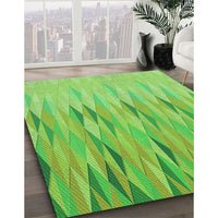 Patterned Emerald Green Rug, pat483grn