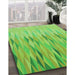 Patterned Emerald Green Rug in Family Room, pat483grn