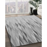 Patterned Platinum Silver Gray Rug, pat483gry