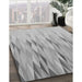 Patterned Platinum Silver Gray Rug in Family Room, pat483gry