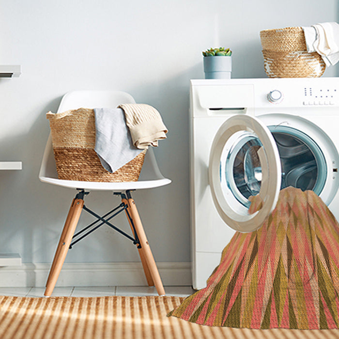 Machine Washable Transitional Yellow Orange Rug in a Washing Machine, wshpat483org