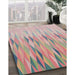 Machine Washable Transitional Rust Pink Rug in a Family Room, wshpat483