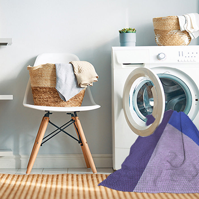 Machine Washable Transitional Amethyst Purple Rug in a Washing Machine, wshpat484blu