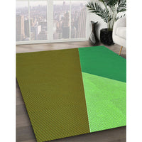Patterned Olive Green Rug, pat484grn