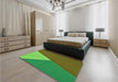 Patterned Olive Green Rug in a Bedroom, pat484grn