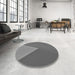 Round Patterned Gray Rug in a Office, pat484gry