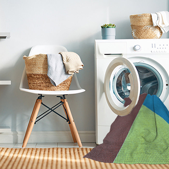 Machine Washable Transitional Mint Green Rug in a Washing Machine, wshpat484lblu