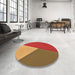 Round Patterned Cinnamon Brown Rug in a Office, pat484org