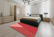 Patterned Red Rug in a Bedroom, pat484rd