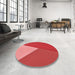 Round Patterned Red Rug in a Office, pat484rd