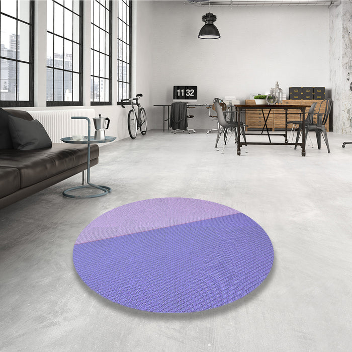 Round Patterned Medium Slate Blue Rug in a Office, pat485blu
