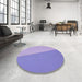 Round Patterned Medium Slate Blue Rug in a Office, pat485blu