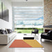Square Patterned Orange Red Orange Rug in a Living Room, pat485brn