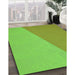 Patterned Bright Green Rug in Family Room, pat485grn