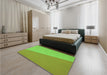 Patterned Bright Green Rug in a Bedroom, pat485grn