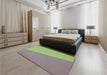 Patterned Yellow Green Rug in a Bedroom, pat485lblu
