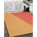 Patterned Dark Orange Rug in Family Room, pat485org