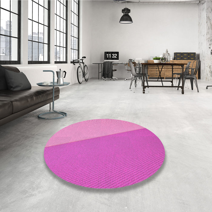 Round Patterned Violet Purple Rug in a Office, pat485pur