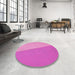Round Patterned Violet Purple Rug in a Office, pat485pur