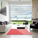Square Patterned Ruby Red Rug in a Living Room, pat485rd