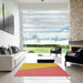 Square Patterned Red Novelty Rug in a Living Room, pat485