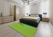 Patterned Green Rug in a Bedroom, pat486grn
